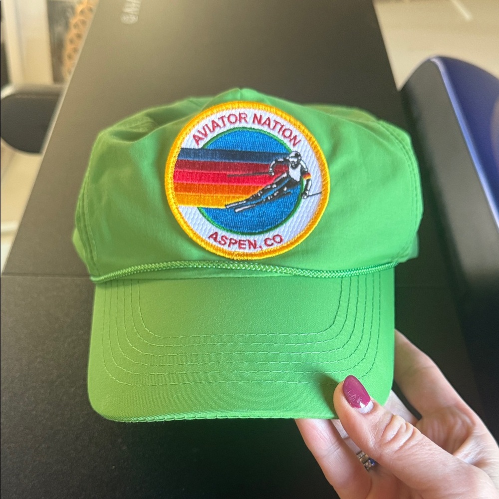 Aviator Nation Vibrant Green Cap with Logo Patch